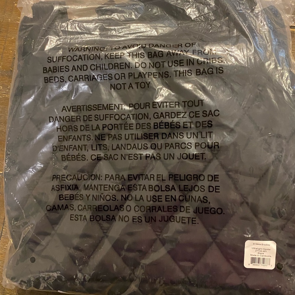 🌸Vera Bradley Quilted Hipster Black - Picture 6 of 6